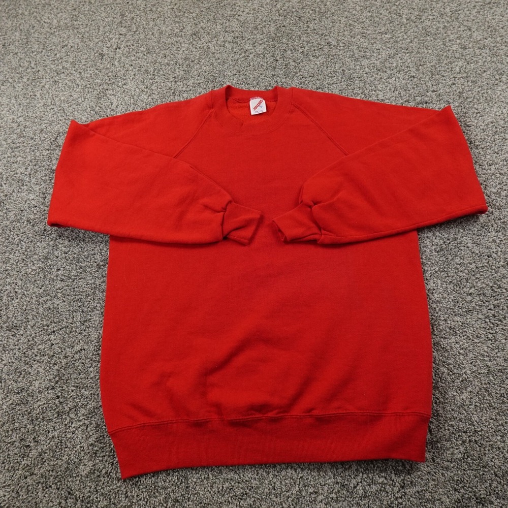 VTG Jerzees Sweater Mens XL‎ Red Pullover Crewneck Sweatshirt Blank 80s 90s USA